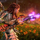 Aloy wields a dangerous bow in Horizon Forbidden West.